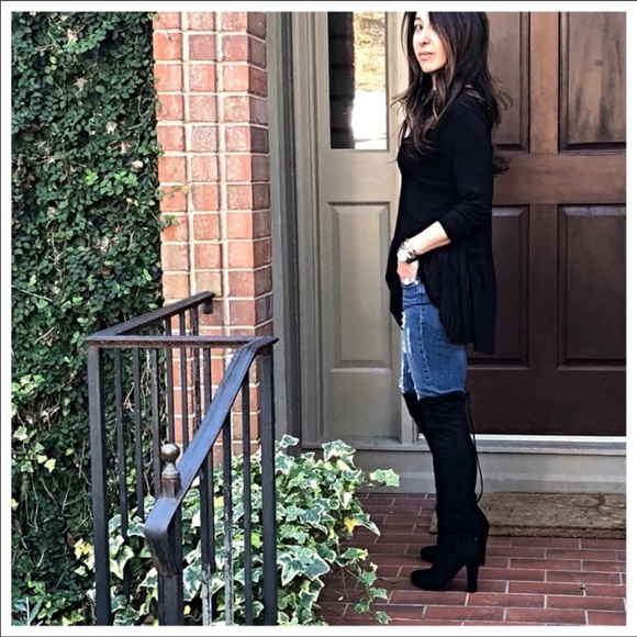 Boho Fabulous black over the knee boots IMPORTED FROM PARIS - Picture 3 of 9